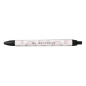 Modern Rainbow Boho Pastel Pink Gift Zwarte Inkt Pen (Voorkant)