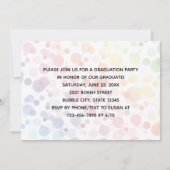 Modern Rainbow Bokeh Bubbles Foto Afstuderen Kaart (Achterkant)