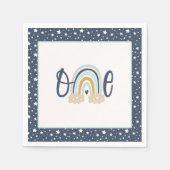 Modern Rainbow Eerste Verjaardag Servet - Boy NB (Voorkant)