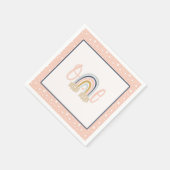 Modern Rainbow Eerste Verjaardag Servet - Meisje (Hoek)