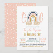 Modern Rainbow Eerste Verjaardag Uitnodiging - Mei (Voorkant / Achterkant)