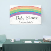 Modern Rainbow Gender Neutraal Baby shower Spandoek (Beurs)