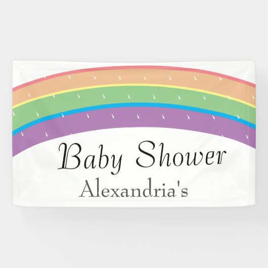 Modern Rainbow Gender Neutraal Baby shower Spandoek (Horizontaal)