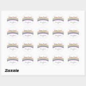 Modern Rainbow Gender Neutral Baby Ronde Sticker (Vel)