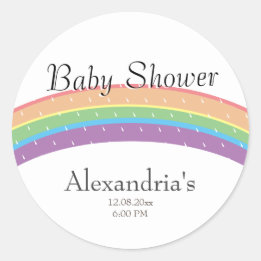 Modern Rainbow Gender Neutral Baby Ronde Sticker