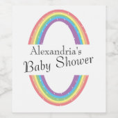Modern Rainbow Gender Neutral Baby Wijn Etiket (Enkel label)