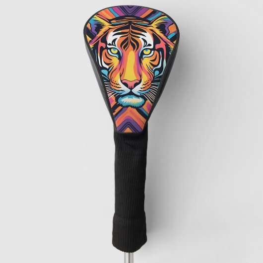 Modern Rainbow Gestreepte tijgerhuiden Print katac Golfheadcover (Voorkant)