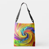Modern Rainbow & Glam Gold Fun Pinwheel Crossbody Tas (Achterkant)