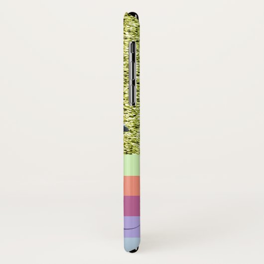 Modern Rainbow Glitter Fotocollage Monogram Case-Mate iPhone Case (Achterkant/links)