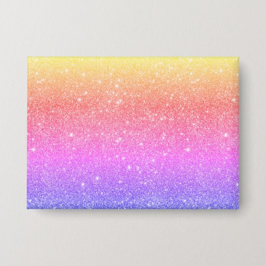 Modern Rainbow Glitter Glam Button (Voorkant)