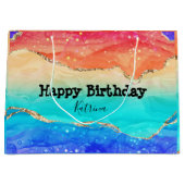 Modern Rainbow Glitter Groot Cadeauzakje (Voorkant)