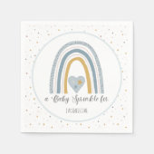 Modern Rainbow Gold Dusty Blue Boy Baby Sprinkle Servet (Voorkant)