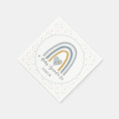 Modern Rainbow Gold Dusty Blue Boy Baby Sprinkle Servet (Hoek)