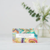 Modern Rainbow Gold Kleurrijke Abstracte Waterverf Visitekaartje (Staand voorkant)