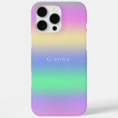 Modern Rainbow Gradient Stripe Monogrammed Case-Mate iPhone Case (Achterkant)