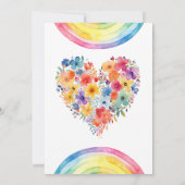 Modern Rainbow Heart Bloemen Meisje Verjaardag Uit Kaart (Achterkant)