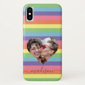 Modern Rainbow Heart Fotogramnaam Case-Mate iPhone Case (Achterkant)
