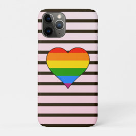 Modern Rainbow Heart Gay Pride Custom Hoesje