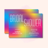 Modern Rainbow Holografisch Vrijgezellenfeest Kaart