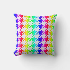 Modern Rainbow Houndstooth Pattern Kussen