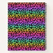 Modern Rainbow Leopard Skin Pattern Monogram Notitieboek (Achterkant)
