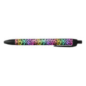 Modern Rainbow Leopard Skin Pattern Monogram Zwarte Inkt Pen (Bodem)