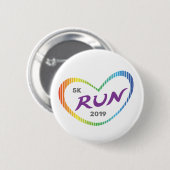 Modern Rainbow Love Heart 5.000 Ronde Button 5,7 Cm (Voorkant /achterkant)