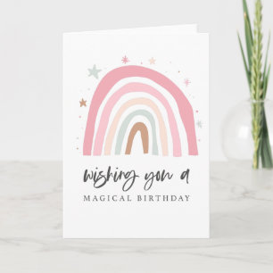 Modern Rainbow Magical Birthday Card Kaart