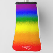 Modern Rainbow Mosaic Script Name Golfheadcover (Draai 90)