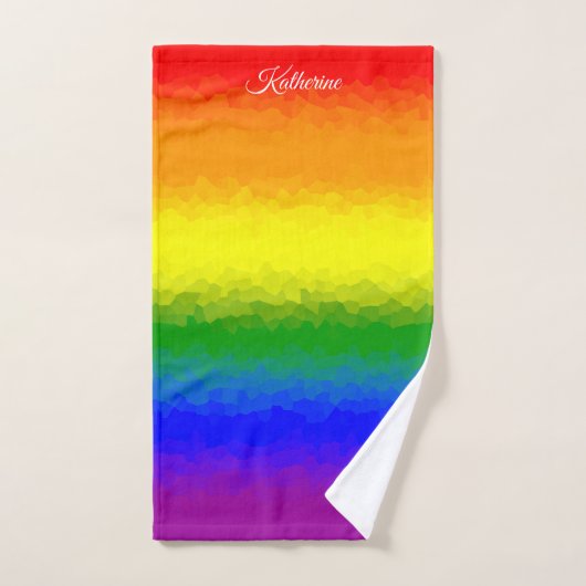 Modern Rainbow Mosaic Script Name Sports Handdoek (Handdoek)