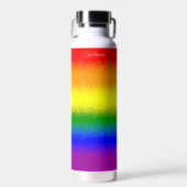 Modern Rainbow Mosaic Script Name Waterfles (Voorkant)