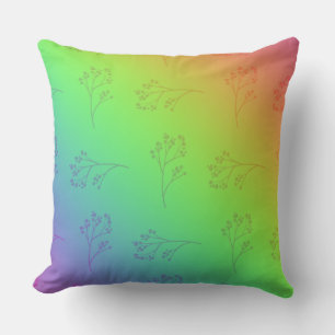 Modern Rainbow Ombre Floral Kussen