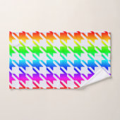 Modern Rainbow Ombre Houndstooth Pattern Handdoek (Handdoek)