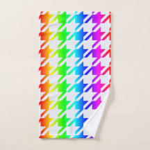 Modern Rainbow Ombre Houndstooth Pattern