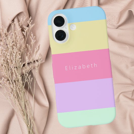 Modern Rainbow Pastel Colorblock Stripe Case-Mate iPhone Case