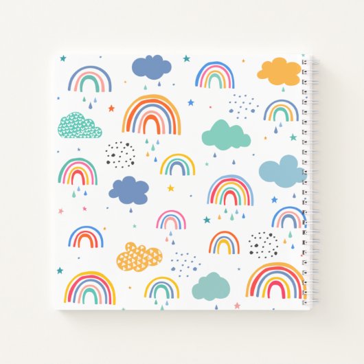 Modern Rainbow Pattern Gepersonaliseerde Dankbaarh Notitieboek (Achterkant)
