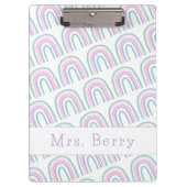 Modern Rainbow Personalized Teacher Clipboard Klembord (Voorkant)