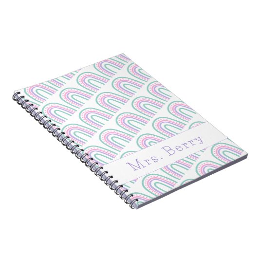Modern Rainbow Personalized Teacher Notitieboek (Rechterzijde)