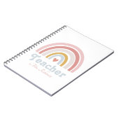 Modern Rainbow Personalized Teacher Notitieboek (Linkerzijde)