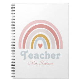 Modern Rainbow Personalized Teacher Notitieboek