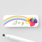 Modern Rainbow Roos "Joy" gepersonaliseerd Naamplaatje (In situ)