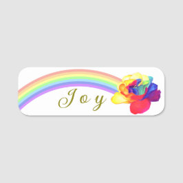Modern Rainbow Roos "Joy" gepersonaliseerd Naamplaatje