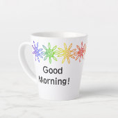 Modern Rainbow Sunshine gepersonaliseerde latte Mo Latte Mok (Linkerhoek)