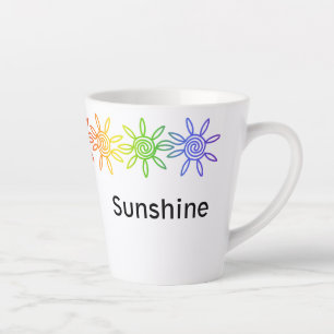 Modern Rainbow Sunshine gepersonaliseerde latte Mo Latte Mok