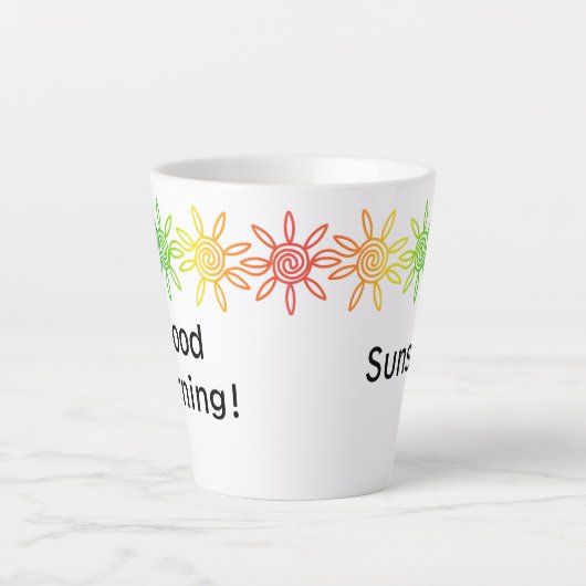 Modern Rainbow Sunshine gepersonaliseerde latte Mo Latte Mok (Voorkant)