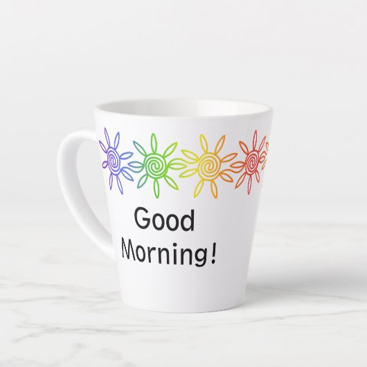 Modern Rainbow Sunshine gepersonaliseerde latte Mo Mok (Linkerhoek)