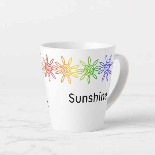 Modern Rainbow Sunshine gepersonaliseerde latte Mo Mok (Rechterhoek)
