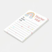 Modern Rainbow Teacher Mail Post-it® Notes (Schuin)