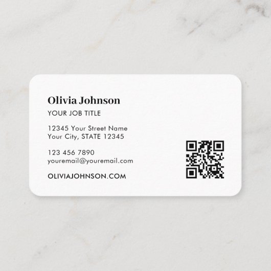 Modern Rainbow Wave QR Code Aangepast Visitekaartj Visitekaartje (Achterkant)