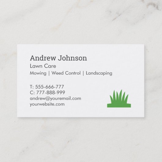 Modern Rake Grass Hedge Shears Logo Lawn Mowing  Visitekaartje (Achterkant)